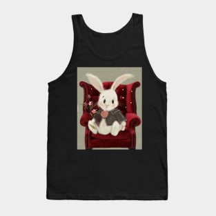 Rabbit in red Velvet Chair. Tank Top